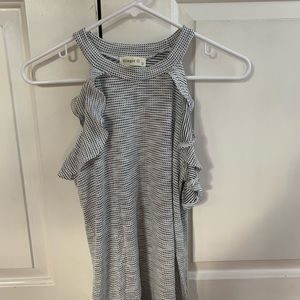 poka dot white and blank tank top